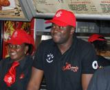 Nigerian celebrities served customers at a Chicken Republic