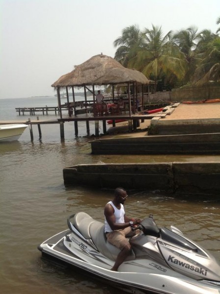Nollywood Actor, Jim Iyke Jet Skiing On The Island