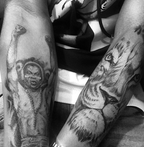 Wizkid Tattoos Fela On His Arm (Picture)