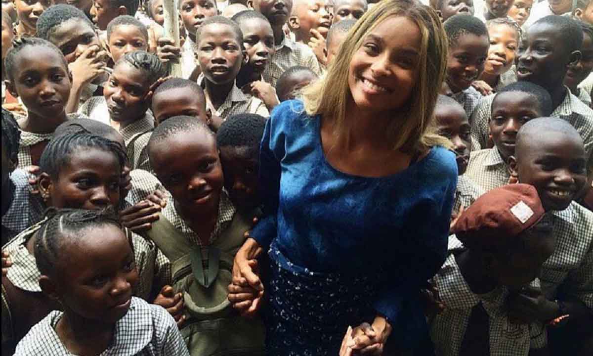 Ciara Appreciates Nigeria’s Public School as She Steps out in Iro and Buba