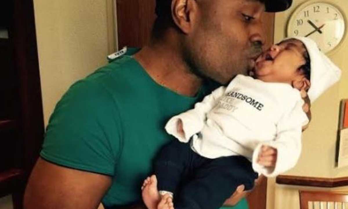 Kenneth okonkwo Abandons Movie Set to Spend Time with Baby (photos)