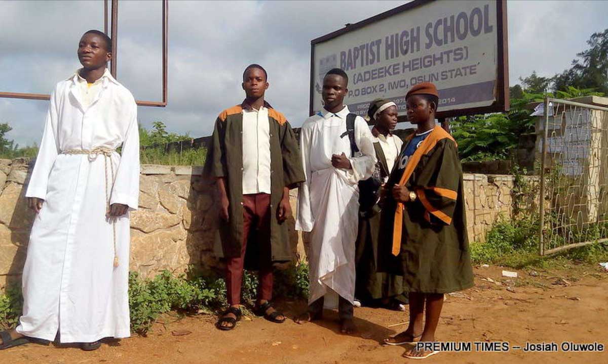 Christian Pupils in Baptist High School Wear Church Garments to School