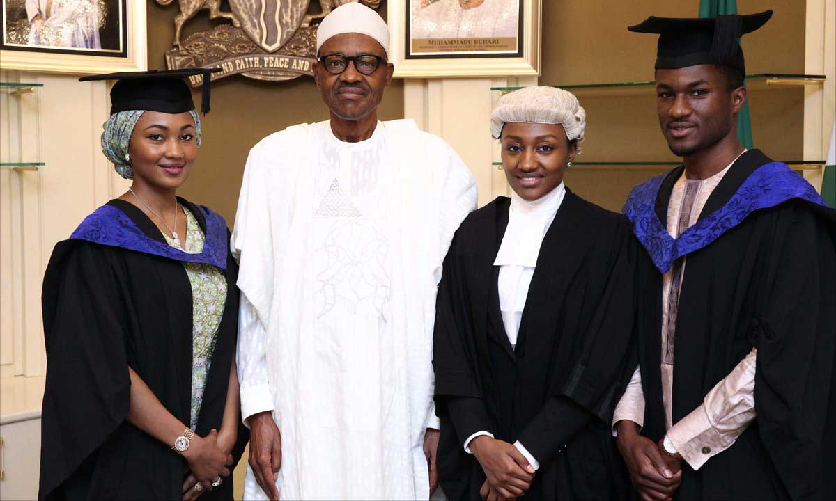 President Buhari  Celebrates With Children on Graduation