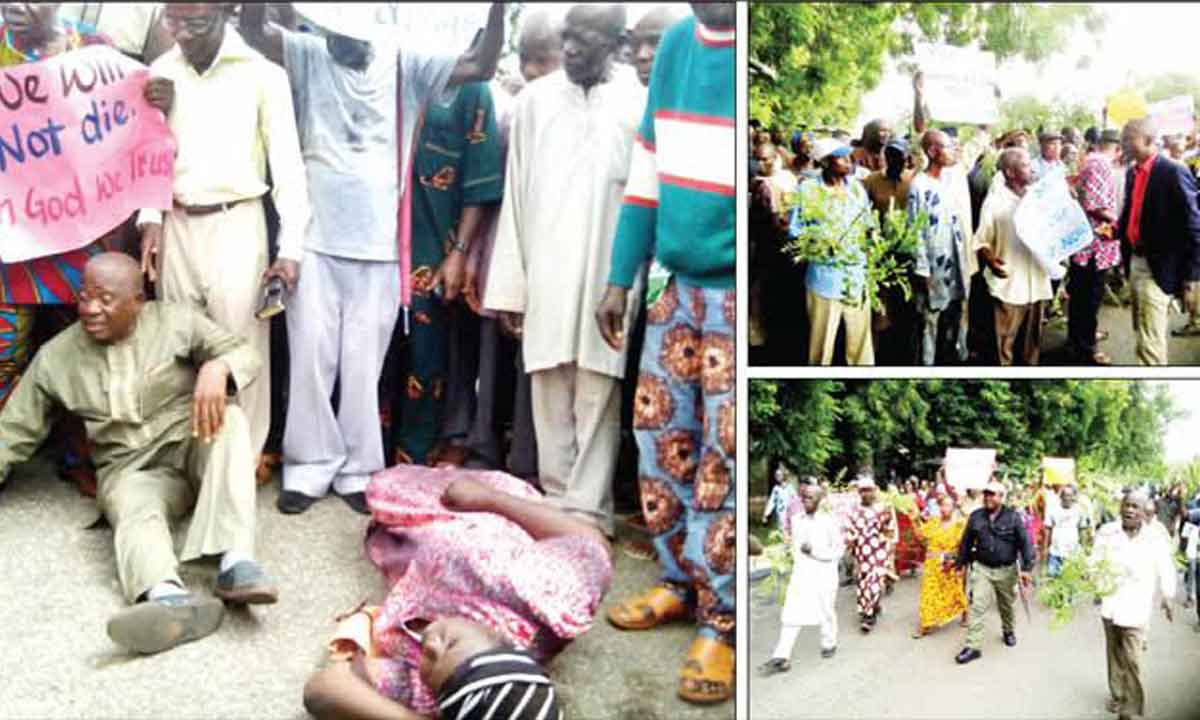 2 Pensioners Slumps During Protest In Benue State