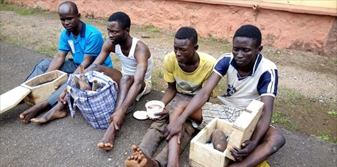 Disturbing Photos as Four Ritualists are Caught With human Heart