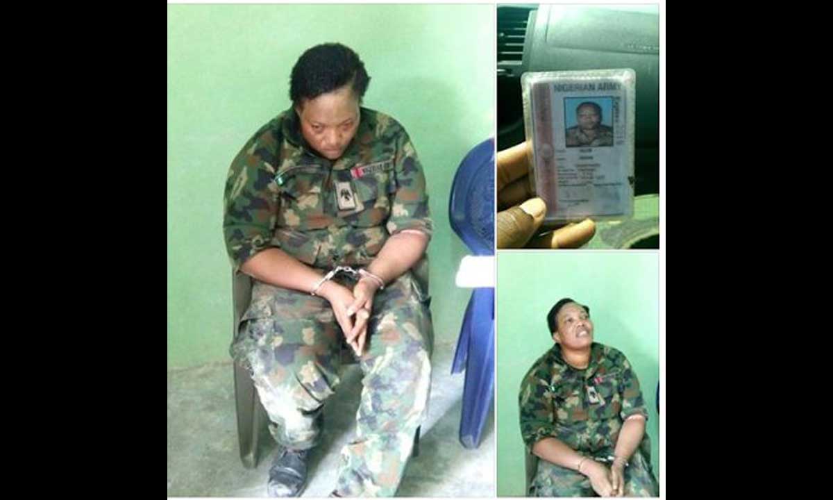 Photos: Fake female Soldier arrested with 3 Children tied with Bombs