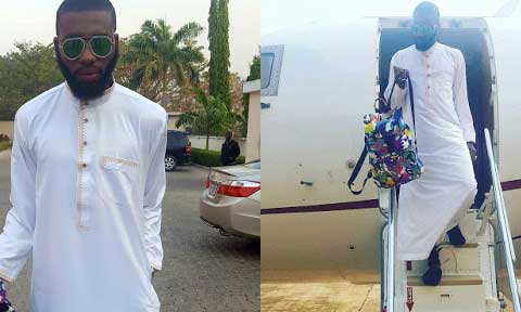 Photos: Swankyjerry Returns to Lagos in Private Jet After Attending Buhari’s Daughters Wedding