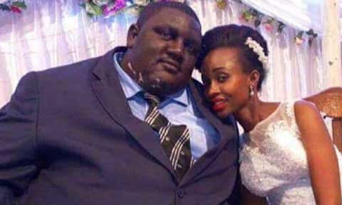 Check out this Funny Photo of a Slim Woman Who married a Huge man