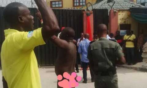 Workers Go Unclad To Protest Non Payment of Bonuses in Delta