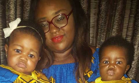 Adorable! Emem Isong & Her Twins Dazzle in Coordinated Ankara Outfit