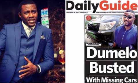 Ghanaian actor John Dumelo allegedly caught with 2 missing government vehicles