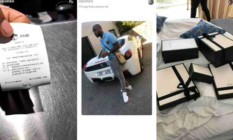 Davido Splashes N1.6m On Gucci Wears In South Africa, Shows Off Receipt (Photos)