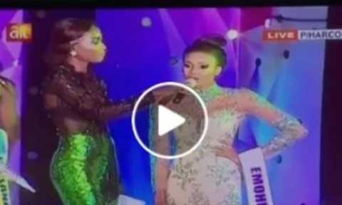 See how this contestant Murdered English at Miss Rivers beauty Pageant