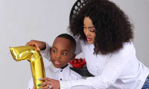 Mercy Aigbe And Her Son Rocking Matching Outfits In Birthday Photos