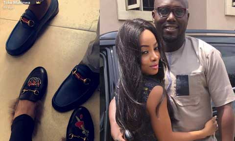 Toke Makinwa Shows Off “His & Hers” Gucci Shoes With Her New Man Seyi Kuye. (Photos)