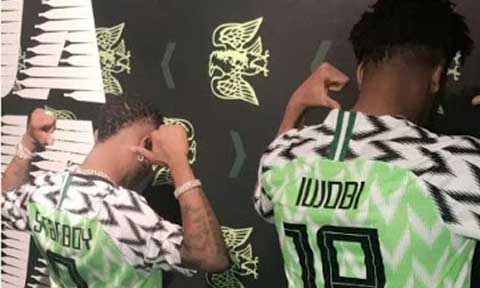 Photos: Wizkid and Alex Iwobi  Models New Nigerian World Cup Kits