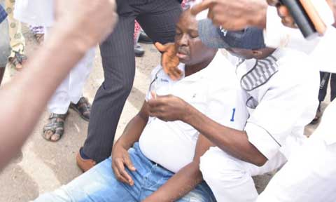 Fayose Burst Out In Tears, Collapsed After Police Fired Teargas