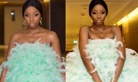 Revealed! The Secret Behind Bambam’s Feather Dress At AMVCA