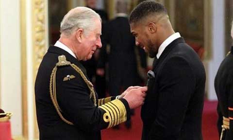 Anthony Joshua Receives OBE Award at Buckingham Palace