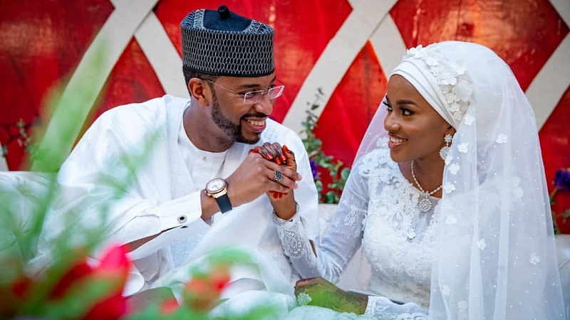 Nigerian President’s Daughter Hanan, Wore A Simple Wedding Gown On Her Wedding Day