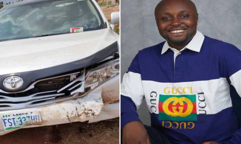 Davido’s Aide, Isreal Afeare Crashes New Car